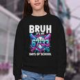 Bruh It's My 67 33 Days Of School Baseball 100 Days Smarter Youth Crewneck Sweatshirt