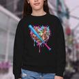 Camo Baseball Heart Drip Valentine Baseball Icecream Boys Youth Crewneck Sweatshirt Camo Baseball Heart Drip Valentine Baseball Icecream Boys Youth Crewneck Sweatshirt