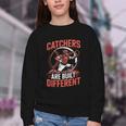 Catchers Are Built Different Baseball Catcher Youth Crewneck Sweatshirt