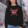 Chocolate 67 Drip Baseball Valentine Love Sports Youth Crewneck Sweatshirt