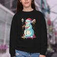 Christmas Baseball Snowman Drip For Boys Men Girls Women Youth Crewneck Sweatshirt