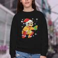 Christmas Gingerbread Man Baseball Player Catcher Youth Crewneck Sweatshirt