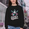 Coffee And Baseball Baseball Player Youth Crewneck Sweatshirt