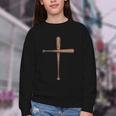 Cross Baseball Bats Christian Faith Sports Coach Pitcher Youth Crewneck Sweatshirt Cross Baseball Bats Christian Faith Sports Coach Pitcher Youth Crewneck Sweatshirt
