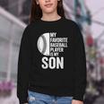 Cute Favorite Baseball Player Is My Son Women Men Youth Crewneck Sweatshirt Cute Favorite Baseball Player Is My Son Women Men Youth Crewneck Sweatshirt