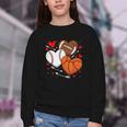 Cute Heart Baseball Basketball Football Valentine Boy Men Youth Crewneck Sweatshirt