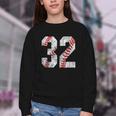 Distressed Baseball Number 32 Jersey Uniform Player Fan Youth Crewneck Sweatshirt Distressed Baseball Number 32 Jersey Uniform Player Fan Youth Crewneck Sweatshirt