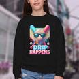 Drip Happens Baseball Ice Cream Bat And Ball With Sunglasses Youth Crewneck Sweatshirt Drip Happens Baseball Ice Cream Bat And Ball With Sunglasses Youth Crewneck Sweatshirt