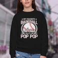 My Favorite Baseball Player Calls Me Pop Pop Youth Crewneck Sweatshirt My Favorite Baseball Player Calls Me Pop Pop Youth Crewneck Sweatshirt