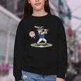 Goat Baseball Player With Bat And Ball Drip Animal Sports Youth Crewneck Sweatshirt