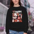 Happy 100 Days Of School Baseball Football PE Teacher Youth Crewneck Sweatshirt