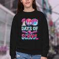 Happy 100 Days Of School Game Day Baseball Ice Cream Drip Youth Crewneck Sweatshirt