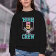 Hi 5 Birthday Party Decorations For Boy Baseball Drip 5th Youth Crewneck Sweatshirt