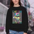 I Hit 100 Days Of School Baseball Drip 100th Day Of School Youth Crewneck Sweatshirt I Hit 100 Days Of School Baseball Drip 100th Day Of School Youth Crewneck Sweatshirt