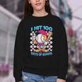 I Hit 100 Days Of School Baseball Ice Cream Drip Youth Crewneck Sweatshirt