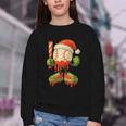 Ice Cream Drip Baseball Christmas Baseball Drip Candy Cane Youth Crewneck Sweatshirt