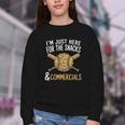 I'm Just Here For The Snacks And Commercials Baseball Youth Crewneck Sweatshirt