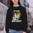 It's My 12th Birthday Baseball Softball Heart 12 Year Old Youth Crewneck Sweatshirt