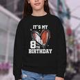 It's My 8th Birthday Baseball Football Heart 8 Year Old Youth Crewneck Sweatshirt It's My 8th Birthday Baseball Football Heart 8 Year Old Youth Crewneck Sweatshirt