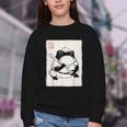 Japanese Grumpy Frog Baseball Player Baseball Youth Crewneck Sweatshirt