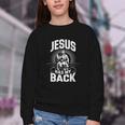 Jesus Has My Back Baseball Faith Motivation Tee Christian Youth Crewneck Sweatshirt Jesus Has My Back Baseball Faith Motivation Tee Christian Youth Crewneck Sweatshirt