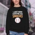 I Just Hope Everyone Has Snacks Baseball Game Day Fan Youth Crewneck Sweatshirt