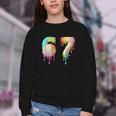 Kids Meme 67 Number Six 6 Seven 7 Ice Cream Drips Baseball Youth Crewneck Sweatshirt Kids Meme 67 Number Six 6 Seven 7 Ice Cream Drips Baseball Youth Crewneck Sweatshirt