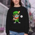 Kids St Patricks Day Shirt Leprechaun Baseball Boys Men Youth Crewneck Sweatshirt