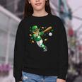 Leprechaun Play Baseball St Patrick's Day Men Kid Boys Youth Crewneck Sweatshirt