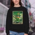 Leprechaun Playing Baseball Japanese Art St Patricks Day Youth Crewneck Sweatshirt