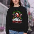 Most Likely To Play Baseball With Santa Christmas Pajamas Youth Crewneck Sweatshirt Most Likely To Play Baseball With Santa Christmas Pajamas Youth Crewneck Sweatshirt