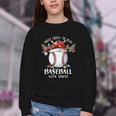 Most Likely To Play Baseball With Santa Christmas Xmas Youth Crewneck Sweatshirt