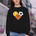 Mom Sports Heart Soccer Basketball Baseball Softball Youth Crewneck Sweatshirt Mom Sports Heart Soccer Basketball Baseball Softball Youth Crewneck Sweatshirt