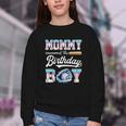 Mommy Of The Birthday Boy Baseball Ice Cream Drip Matching Youth Crewneck Sweatshirt