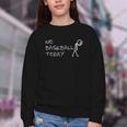 No Baseball Today Sad Stickman Sports Fan Youth Crewneck Sweatshirt