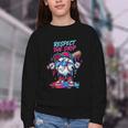 Respect The Drip Baseball Bat Sunglasses Mascot Youth Crewneck Sweatshirt