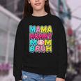 Retro Mama Mommy Mom Bruh Baseball Women Girls Youth Crewneck Sweatshirt Retro Mama Mommy Mom Bruh Baseball Women Girls Youth Crewneck Sweatshirt