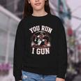 You Run I Gun Baseball Catcher Softball Player Youth Crewneck Sweatshirt You Run I Gun Baseball Catcher Softball Player Youth Crewneck Sweatshirt