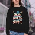 SEIS Siete Guey Baseball Drip Mexico Spanish 67 Slang Boys Youth Crewneck Sweatshirt SEIS Siete Guey Baseball Drip Mexico Spanish 67 Slang Boys Youth Crewneck Sweatshirt