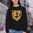 Six Seven 67 Meme Gen Alpha Slang Baseball 101 Youth Crewneck Sweatshirt