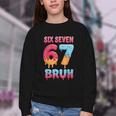 Six Seven Bruh 67 Ice Cream Drip Baseball For Men Women Kids Youth Crewneck Sweatshirt