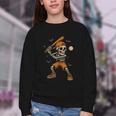 Skeleton Baseball Player Costume Halloween Men Boys Youth Crewneck Sweatshirt