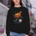 Spooky Halloween Scary Pumpkin Baseball Player Witchy Vibes Youth Crewneck Sweatshirt Spooky Halloween Scary Pumpkin Baseball Player Witchy Vibes Youth Crewneck Sweatshirt