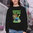 Spooky Zombie Respect The Drip Baseball Halloween Youth Crewneck Sweatshirt Spooky Zombie Respect The Drip Baseball Halloween Youth Crewneck Sweatshirt