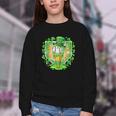 St Patrick Day Baseball Drip Ice Cream Baseball Home Plate Youth Crewneck Sweatshirt