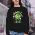 St Patricks Day Baseball Leprechaun Rainbow Green Baseball Youth Crewneck Sweatshirt