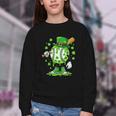 St Patricks Day Shamrock Baseball Drip Icecream Irish Boys Youth Crewneck Sweatshirt