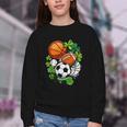 St Patricks Day Shamrock Basketball Baseball Football Soccer Youth Crewneck Sweatshirt St Patricks Day Shamrock Basketball Baseball Football Soccer Youth Crewneck Sweatshirt