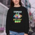 Stepdad Of The Birthday Boy Baseball Football Colorful Youth Crewneck Sweatshirt