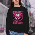 Strike Out Breast Cancer Baseball Ice Cream Drip Youth Crewneck Sweatshirt